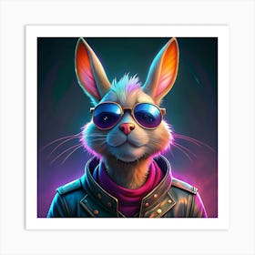 Cool Rabbit With Sunglasses Art Print