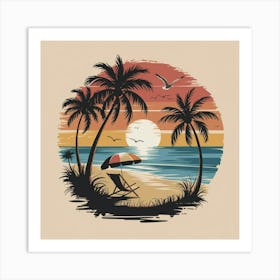 Sunset Beach Art Print