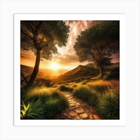 Path To The Sunset 1 Art Print