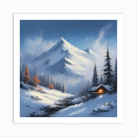 Winter Landscape Painting Art Print