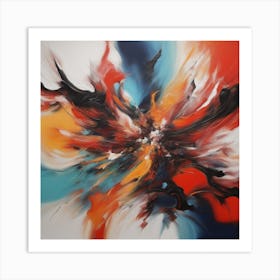 Abstract Painting red Art Print