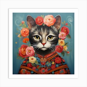 Chinese Cat Art Print