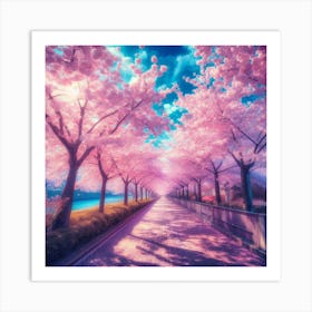 Pink Cherry Blossoms 1 Art Print