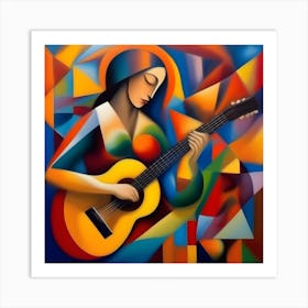 Abstract Acoustic Guitar 2 Art Print