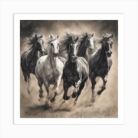 Horses Running Art Print