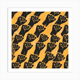 Black History Empowering Fist Pattern 3 Art Print