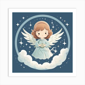 Angel On The Cloud Art Print