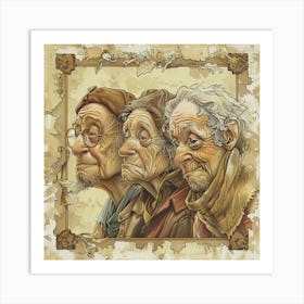 Three Old Ladies Art Print