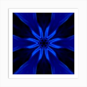 Abstract Blue Flower 6 Art Print