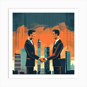 Two Businessmen Shaking Hands 5 Art Print