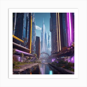 Futuristic City 228 Art Print