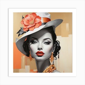 Woman In A Hat Art Print