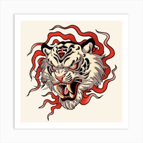 Inferno Tiger Tattoo Art Print