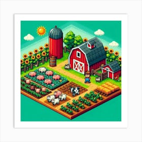 8-bit farmyard 2 Art Print