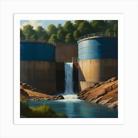 Dams And Waterfalls Art Print