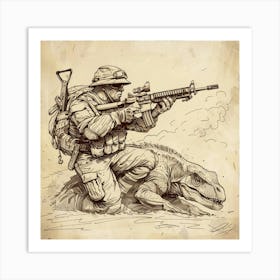 Soldier With A Rifle Art Print