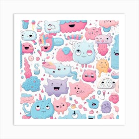 Kawaii Monsters Art Print