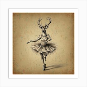 Deer Ballerina Art Print