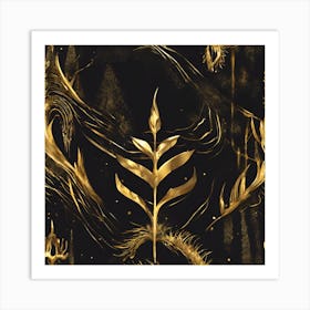 Golden Leaves Art Print