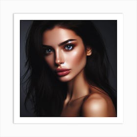 Beautiful Woman With Blue Eyes 2 Art Print