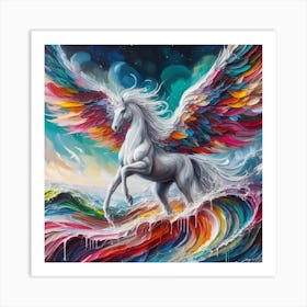 Pegasus On The Wave Art Print