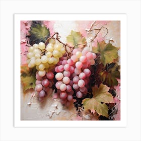 White and pink grapes 3 Art Print