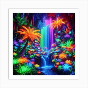 Waterfall In The Jungle Art Print