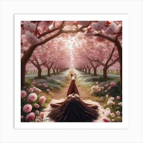 Cherry Blossom Kiss Art Print