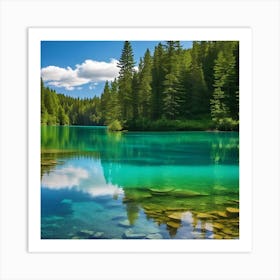 Blue Lake In The Mountains 11 Art Print