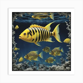 Yellow Striped Fish Art Print