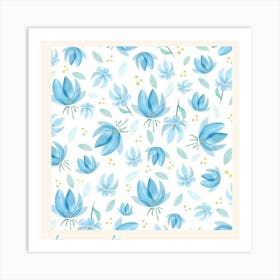 Blue Flowers 1 Art Print