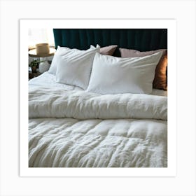 A Photo Of A Bed With A Large (1) Art Print