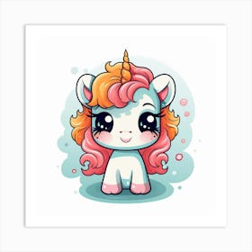 Unicorn With Rainbow Mane 23 Art Print