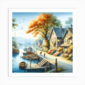 Boat In The Harbor 1 Art Print