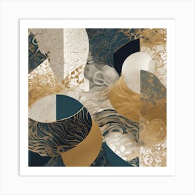 Abstract Gold And Black Art Print