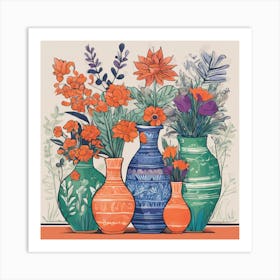 Flowers In Vases Art Print