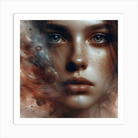 Girl In Space 4 Art Print