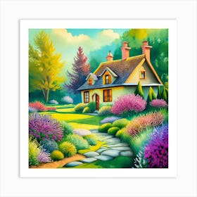 House In The Garden1 Art Print