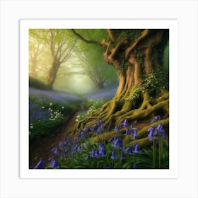 Bluebells In The Forest 4 Art Print