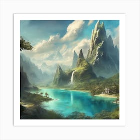 Fantasy Landscape Painting 1 Art Print