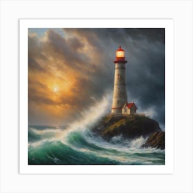 Lighthouse Storm Art Print