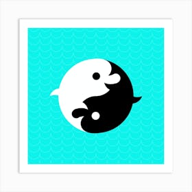 Chobopop Yinyang Dolphins Art Print