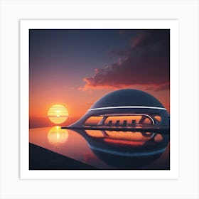 Pool sunset Art Print