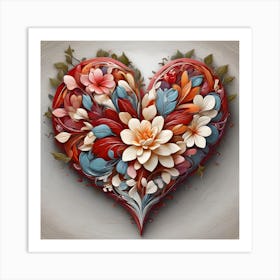 Heart Of Flowers 5 Art Print