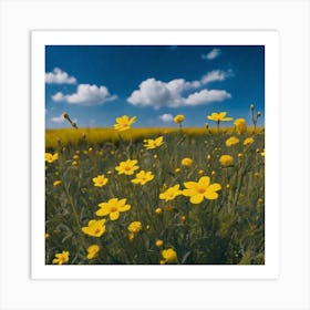 Field Of Yellow Flowers 8 Art Print