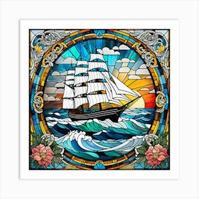 Sailing Ship In The Sea Affiche