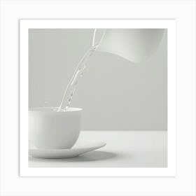 Pouring Water Into A Cup Art Print