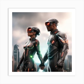 Futuristic Couple 70 Art Print