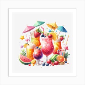 Tropical Drinks 1 Art Print