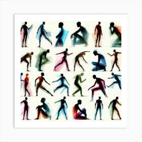 Silhouettes Of People Art Print